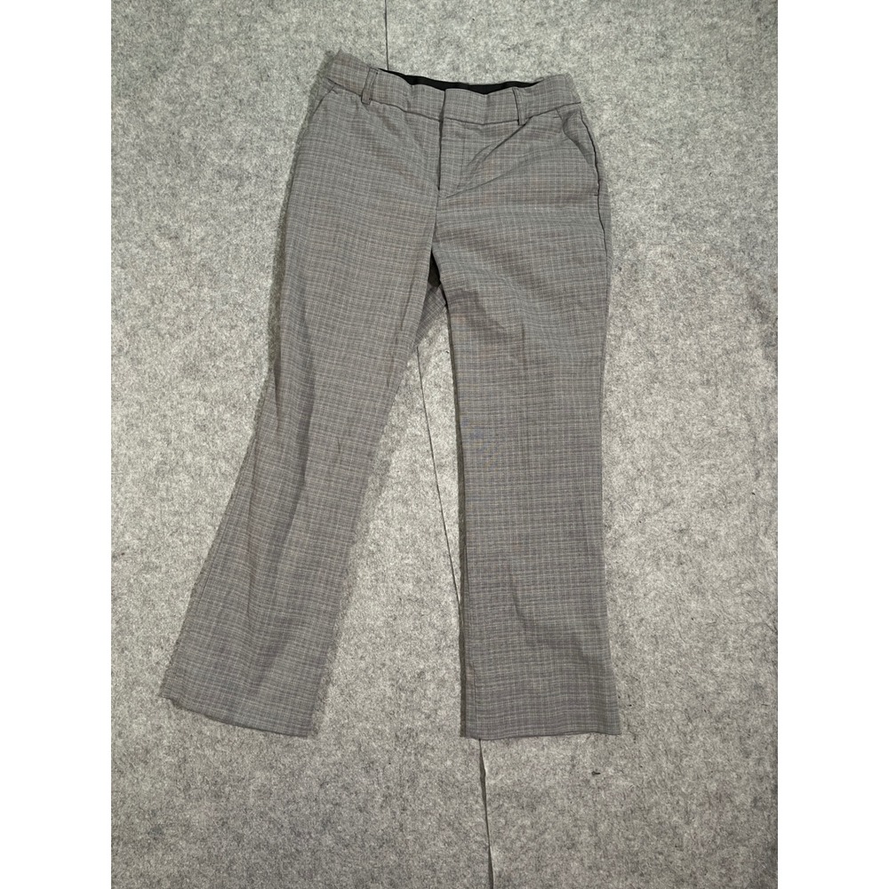 Nine West Womens Gray Plaid Barely Bootcut Dress Pants Trousers Size 4